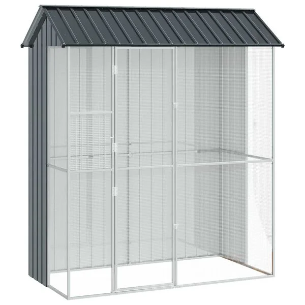 vidaXL Vogelkäfig Anthrazit 215 x 110 x 247 cm Verzinkter Stahl