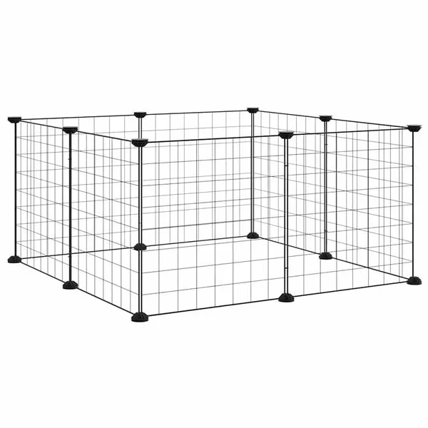 vidaXL 8-Panel-Haustierkäfig Schwarz 70x70x35 cm Stahl