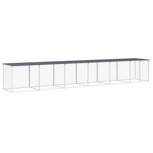 vidaXL Hühnerkäfig mit Dach Anthrazit 603x98x90 cm Verzinkter Stahl