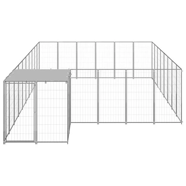vidaXL Hundezwinger Silbern 15, 73 m² Stahl