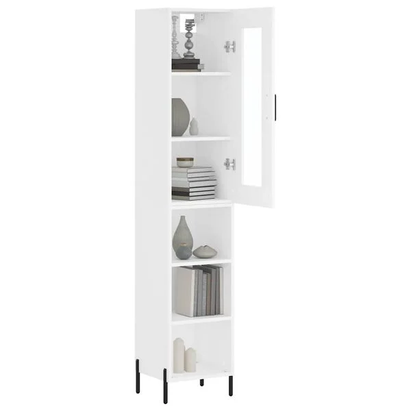 vidaXL Highboard Weiß 34, 5x34x180 cm Holzwerkstoff