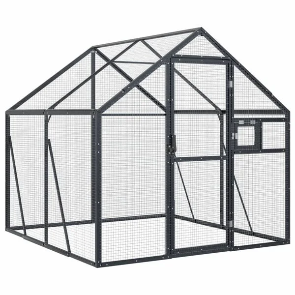 vidaXL Voliere Anthrazit 1, 79x2x1, 85 m Aluminium