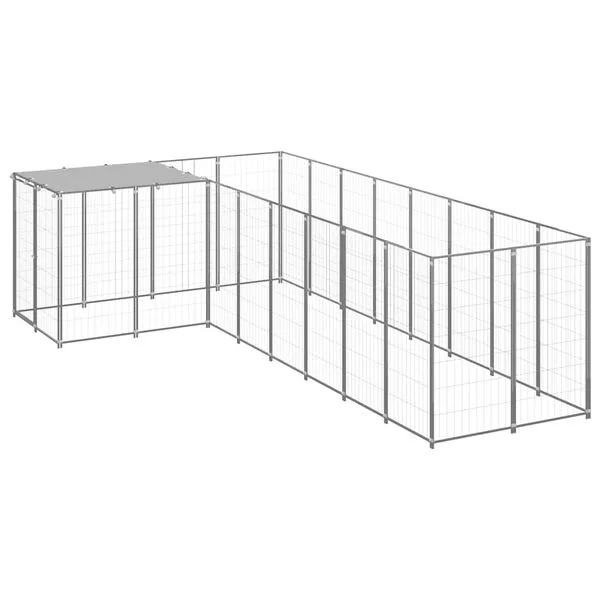vidaXL Hundezwinger Silbern 6, 05 m² Stahl