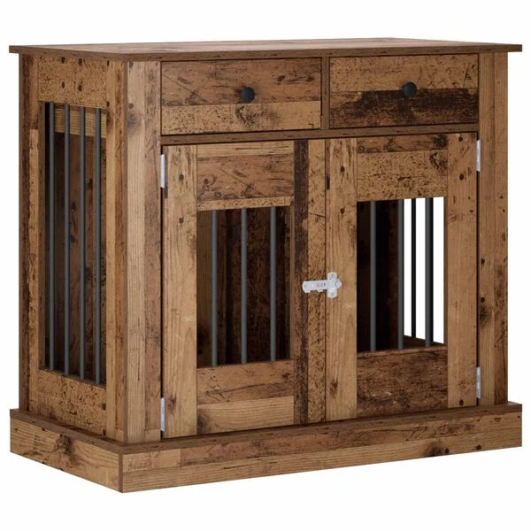 vidaXL Hundekäfigmöbel Altholz 90 x 47, 5 x 80 cm Holzwerkstoff