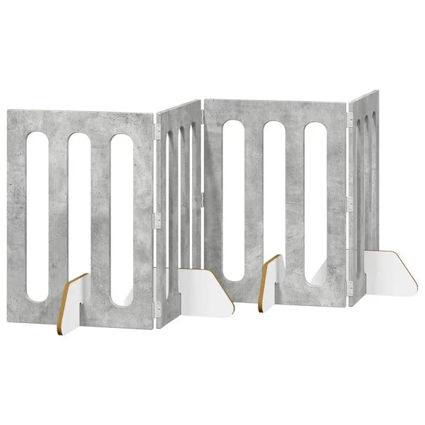 vidaXL Faltbarer Haustierzaun 4 stk. Betongrau 201 x 38 x 70 cm
