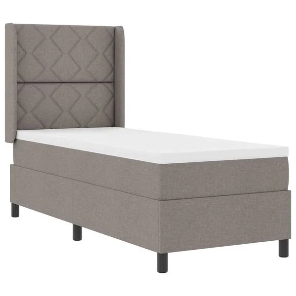 vidaXL Boxspringbett mit Kissen mit Kopfteil Taupe 200 x 80 cm Stoff