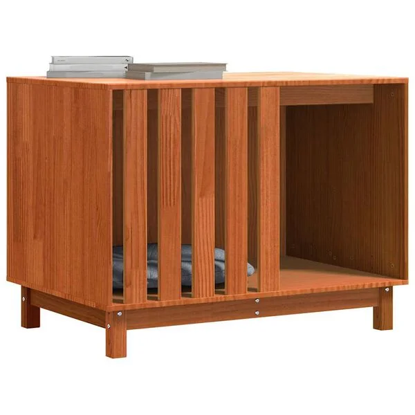 vidaXL Hundehütte Wachsbraun 100 x 70 x 70 cm Massives Kiefernholz