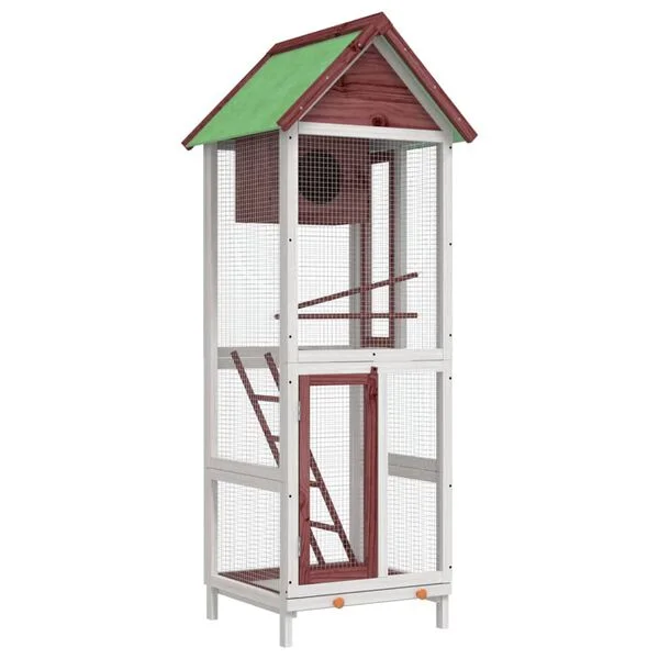 vidaXL Voliere Mokka 60x58, 5x160 cm Massivholz Kiefer