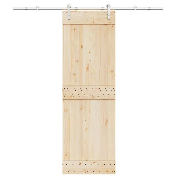 vidaXL Schiebetür-Beschlagsatz 200 cm Edelstahl Silbern