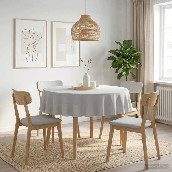 vidaXL Tischdecke Rund Weiß Ø 140 cm