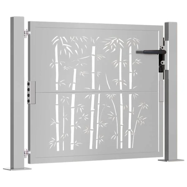 vidaXL Gartentor 100x75 cm Cortenstahl Bambus-Design