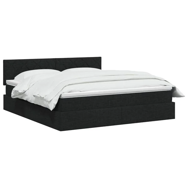 vidaXL Aufbewahrungsbett mit Matratze Schwarz 180 x 200 cm Samt