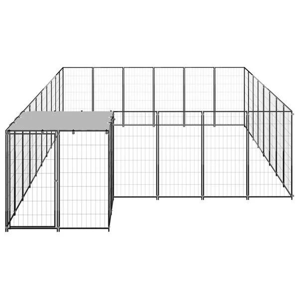vidaXL Hundezwinger Schwarz 15, 73 m² Stahl