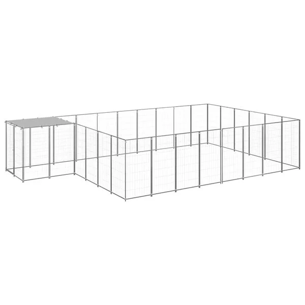 vidaXL Hundezwinger Silbern 15, 73 m² Stahl
