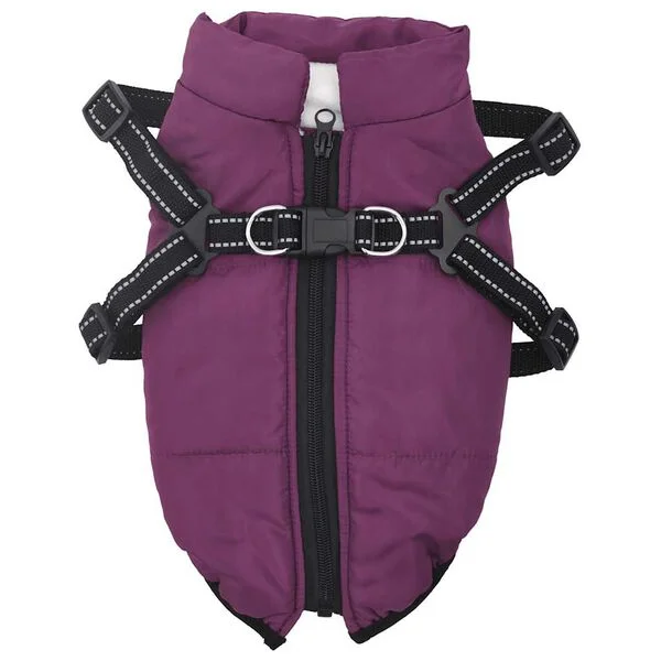 vidaXL Hundemantel mit Geschirr Wasserdicht Reflektierend Lila L32