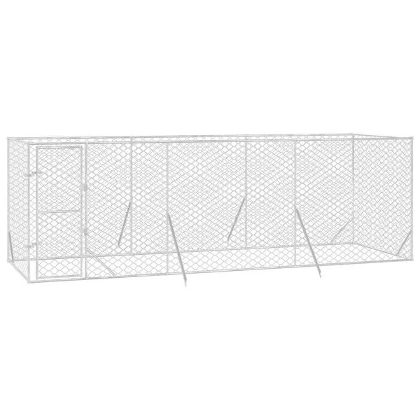 vidaXL Outdoor-Hundezwinger Silbern 6x2x2 m Verzinkter Stahl