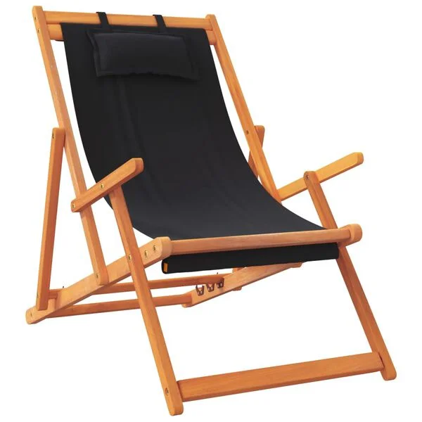 vidaXL Klappstühle, 2 Stück, schwarzer Stoff