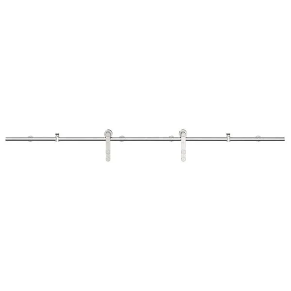 vidaXL Schiebetür-Beschlagsatz 200 cm Edelstahl Silbern