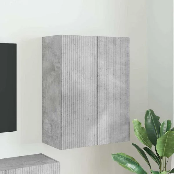 vidaXL TV-Wandschrank 59, 5 x 31 x 80 cm Betongrau Holzwerkstoff