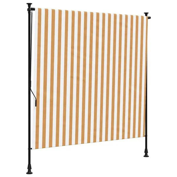 vidaXL Außenrollo Orange und Weiß 150x270 cm Stoff und Stahl