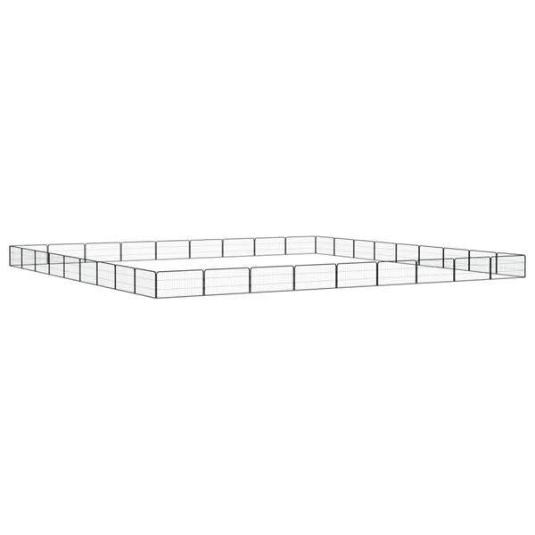 vidaXL 36-tlg. Hundelaufstall Schwarz 100x50cm Stahl Pulverbeschichtet