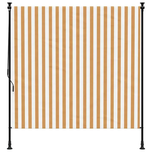 vidaXL Außenrollo Orange und Weiß 150x270 cm Stoff und Stahl