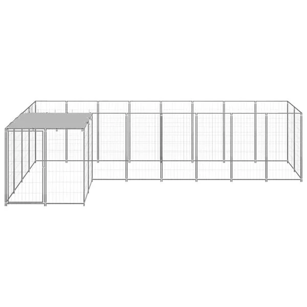 vidaXL Hundezwinger Silbern 6, 05 m² Stahl