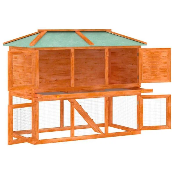 vidaXL Kleintier-/Kaninchenstall 2 Etagen Holz