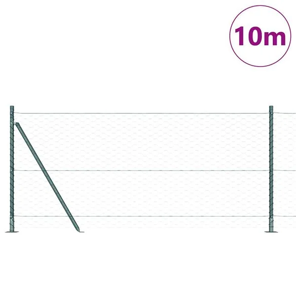 vidaXL Sechseckzaun mit Betonsockel 10 x 0, 8 m PVC-beschichteter Stahl