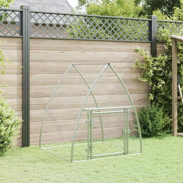 vidaXL Hühnerkäfig Silbern 100x105x120 cm Verzinkter Stahl