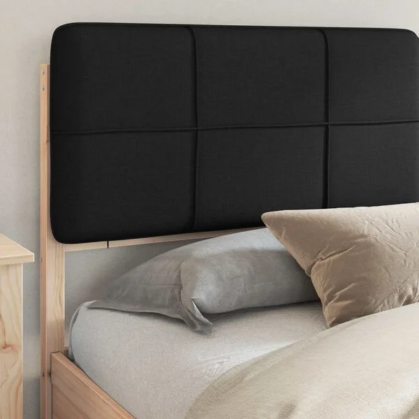 vidaXL Bettgestell mit gepolstertem Kopfteil Schwarz 200 x 200 cm
