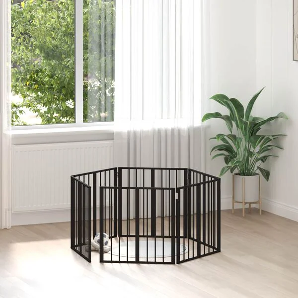 vidaXL Hundetor 6 stk. Schwarz 60 x 60 cm Verzinkter Stahl