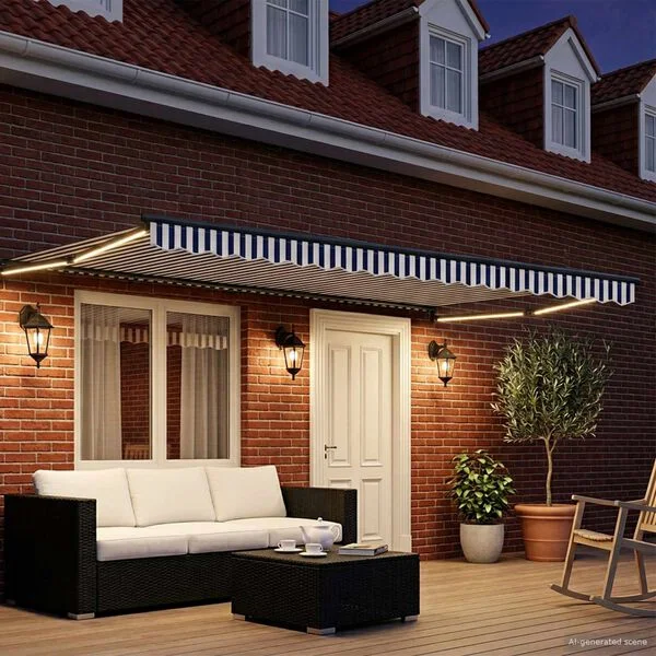 vidaXL Manuelle Gelenkarmmarkise mit LEDs 4 x 2 m