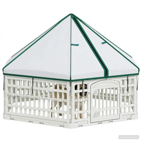 vidaXL 6-Panel-Hundespielplatz 122 x 106, 5 x 82 cm Kunststoff Weiß