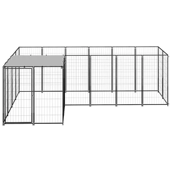 vidaXL Hundezwinger Schwarz 4, 84 m² Stahl