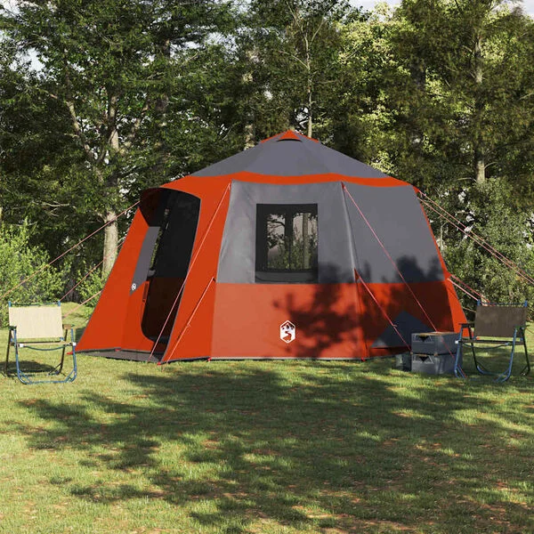 vidaXL Kabine Zelt 12-Personen 10 Personen Grau und Orange