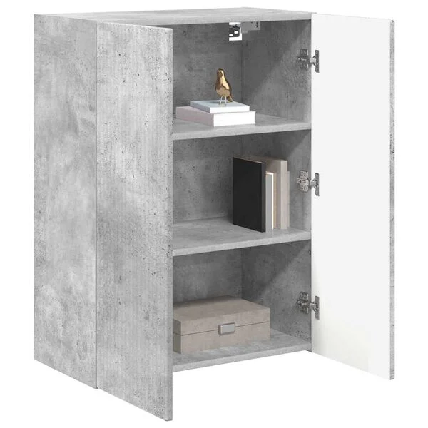 vidaXL TV-Wandschrank 59, 5 x 31 x 80 cm Betongrau Holzwerkstoff
