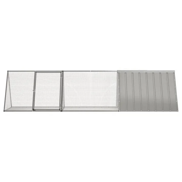 vidaXL Kaninchenkäfig Grau 302, 5 x 80, 5 x 71 cm Verzinkter Stahl