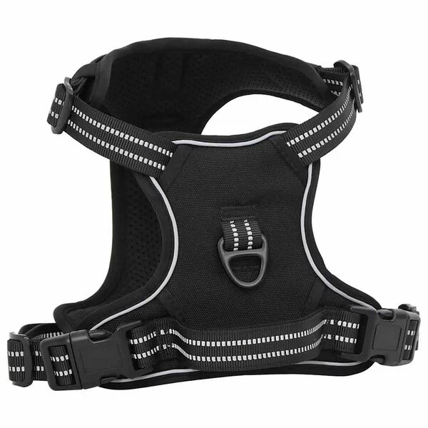 vidaXL Hundegeschirr Reflektierend Verstellbar Schwarz XL
