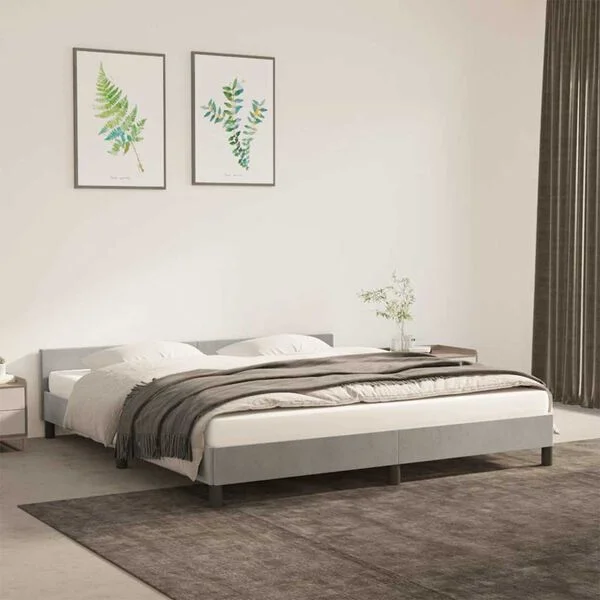 vidaXL Bettgestell ohne Matratze Hellgrau 180x200 cm Samt
