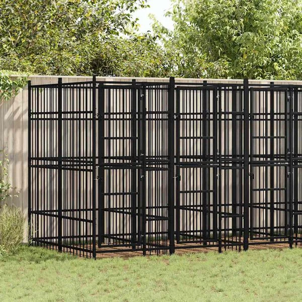 vidaXL Outdoor-Hundezwinger Stahl 9, 22 m²