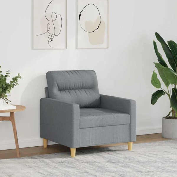 vidaXL Sofasessel Hellgrau 60 cm Stoff