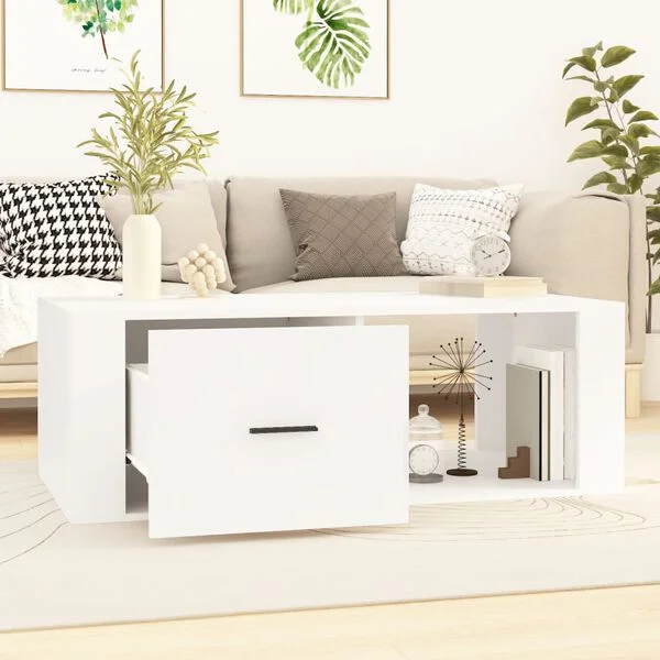 vidaXL Couchtisch Weiß 100x50, 5x35 cm Holzwerkstoff