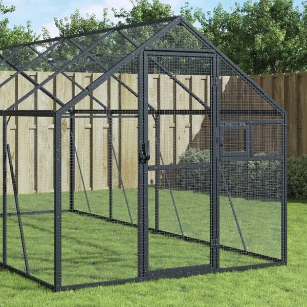 vidaXL Voliere Anthrazit 1, 79x8x1, 85 m Aluminium