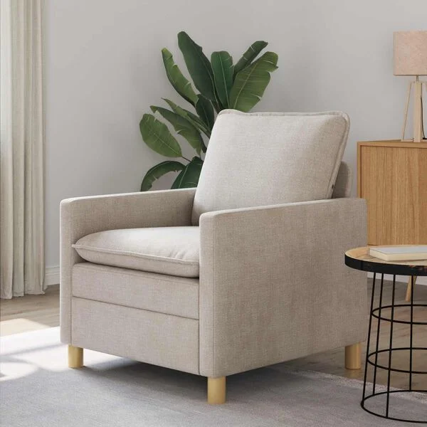 vidaXL Sofa Creme 76 x 81 x 87, 5 cm Polyester