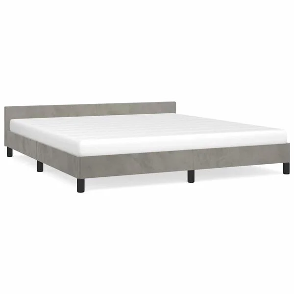 vidaXL Bettgestell ohne Matratze Hellgrau 180x200 cm Samt