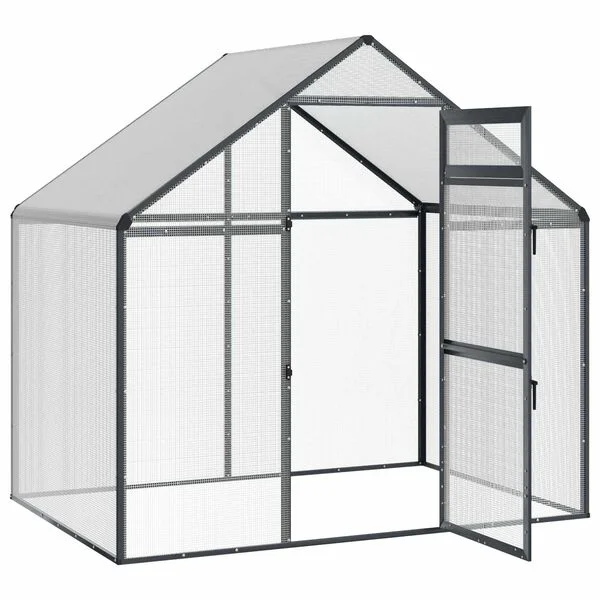 vidaXL Vogelkäfig Anthrazit 181, 5 x 112, 5 x 173, 5 cm