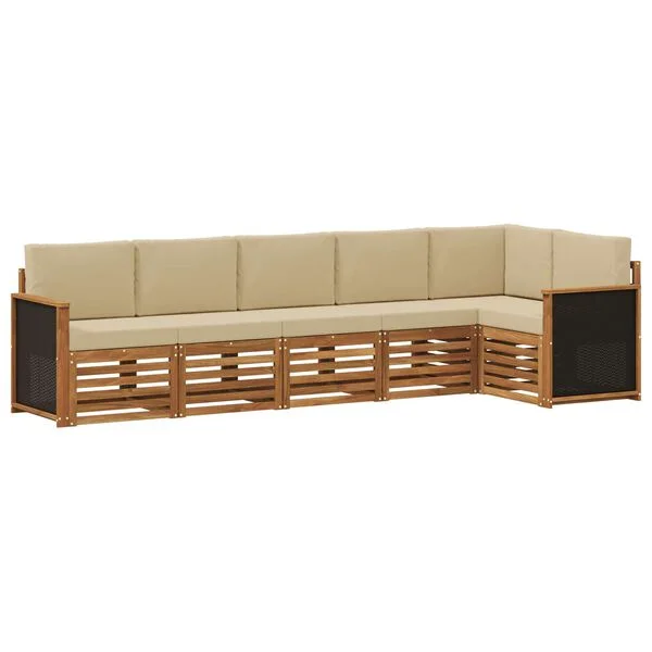 vidaXL Outdoor-Sofagarnitur 5 stk. Natur