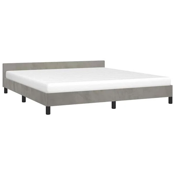 vidaXL Bettgestell ohne Matratze Hellgrau 180x200 cm Samt