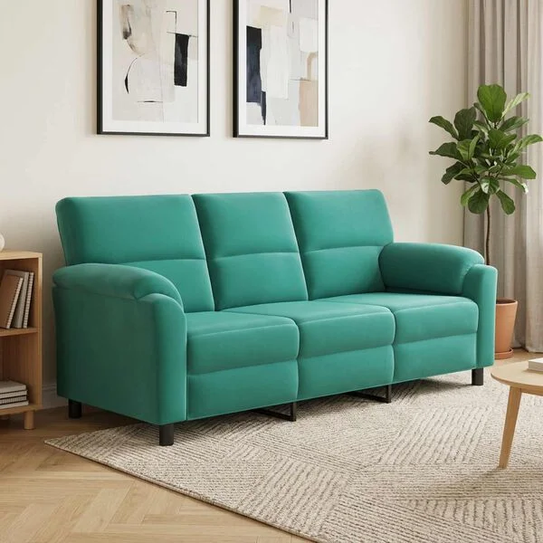 vidaXL Sofa Türkis 214 x 85 x 93 cm Samt